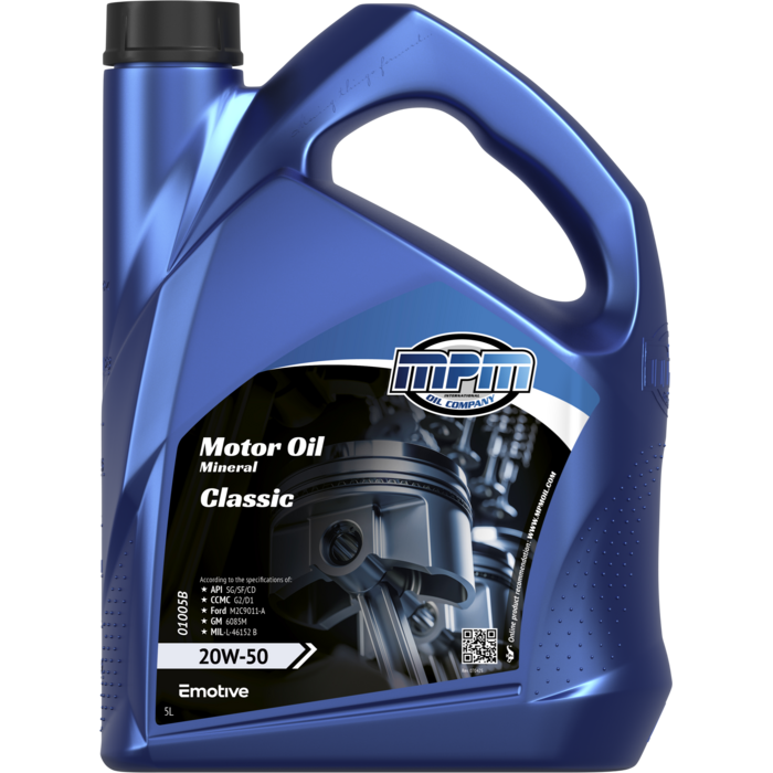 MPM MOTOROLIE 20W-50 MULTI GRADE CLASSIC 5 LITER  01000B