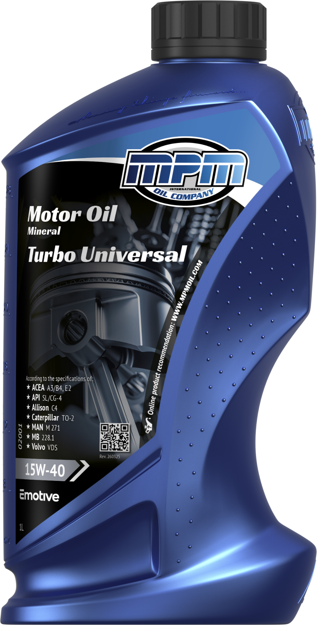 MPM Motorolie 15W40 Turbo Universeel Mineraal | 1 Liter | 02001