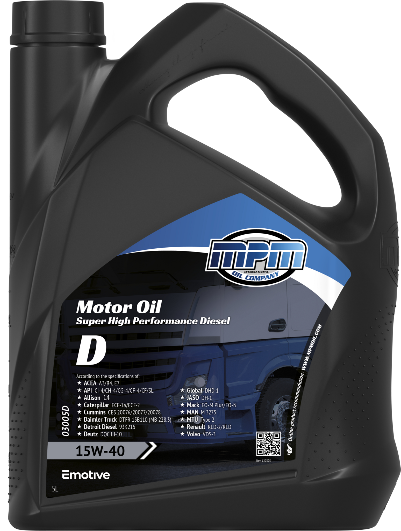 MPM Motorolie 15W40 Diesel Super High Performance | 5 liter | 03005D