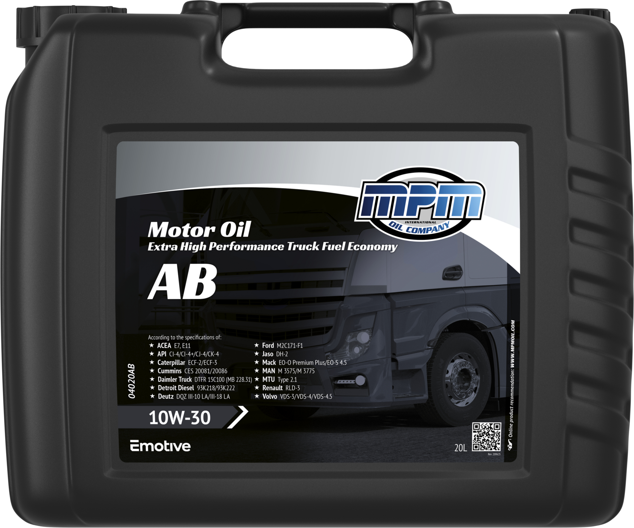 MPM Motorolie 10W30 Extra High Performance Vrachtwagen Fuel Economy | 20 Liter | 04020AB
