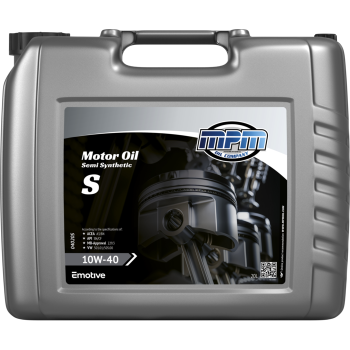 MPM Motorolie 10w40 half synthetisch SN | 20 Liter |04020S