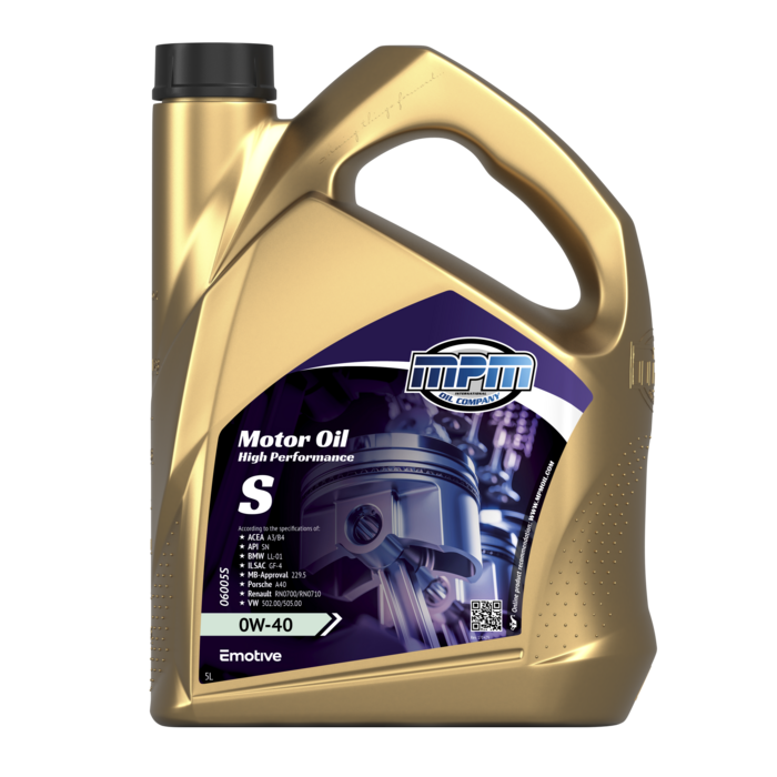 MPM Motorolie 0W40 S High Performance Street | 5L | 06005S
