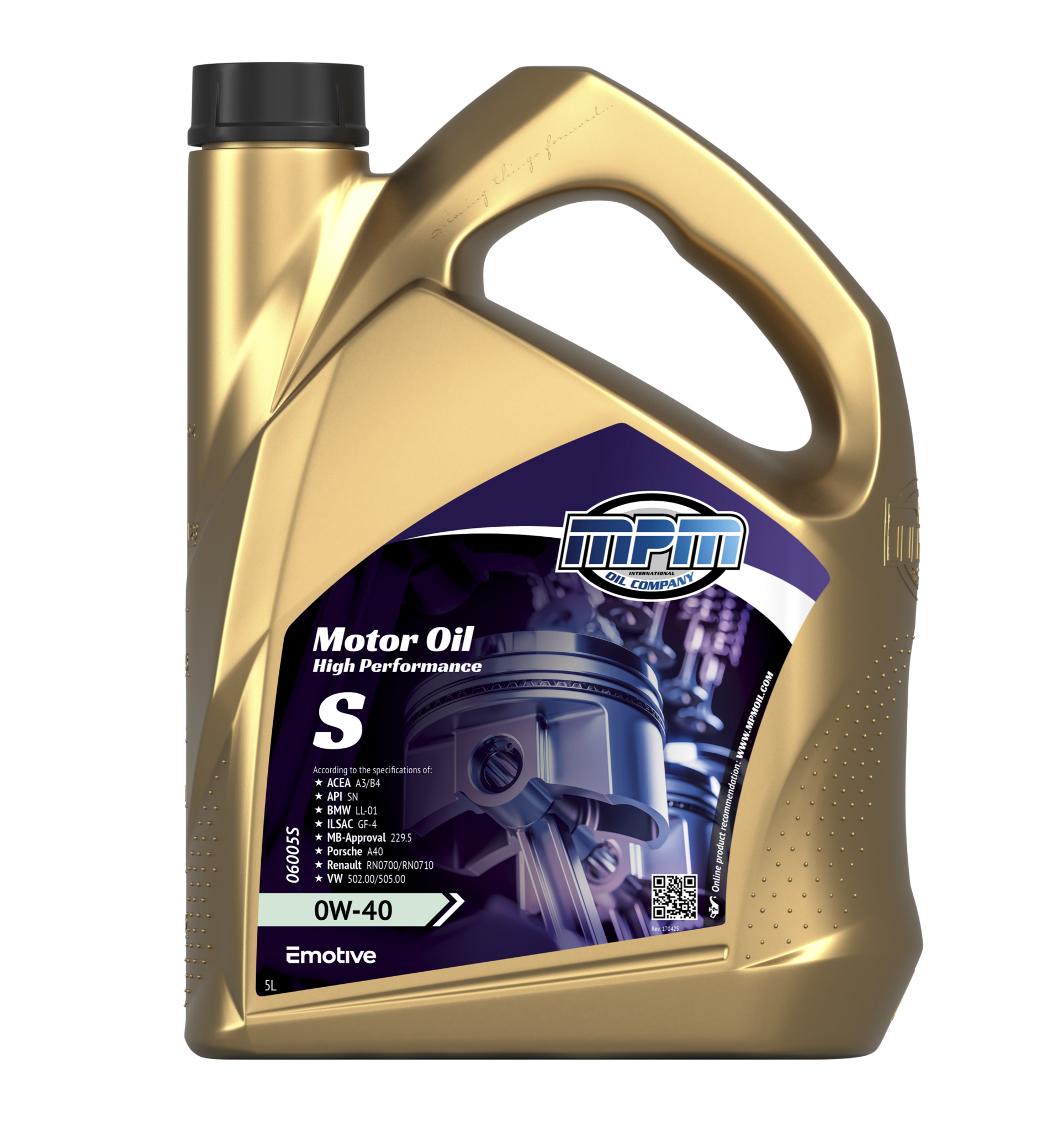 MPM Motorolie 0W40 S High Performance Street | 5L | 06005S