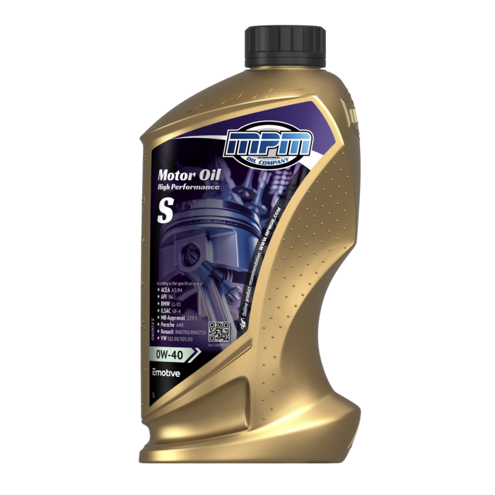 MPM Motorolie 0W40 S High Performance Street | 1 Liter | 06001S