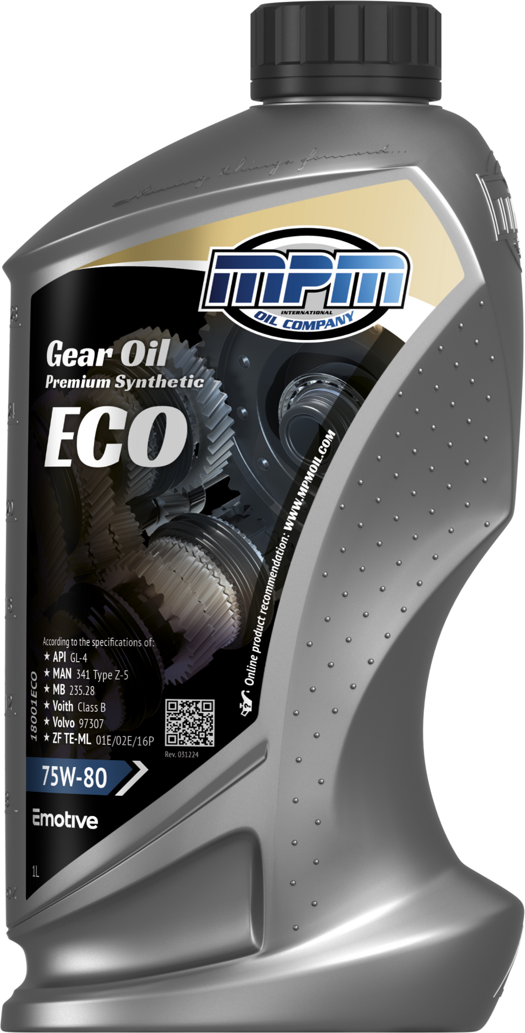 MPM Versnellingsbak Olie 75W-80 Premium Synthetisch Eco | 1 Liter | 18001ECO