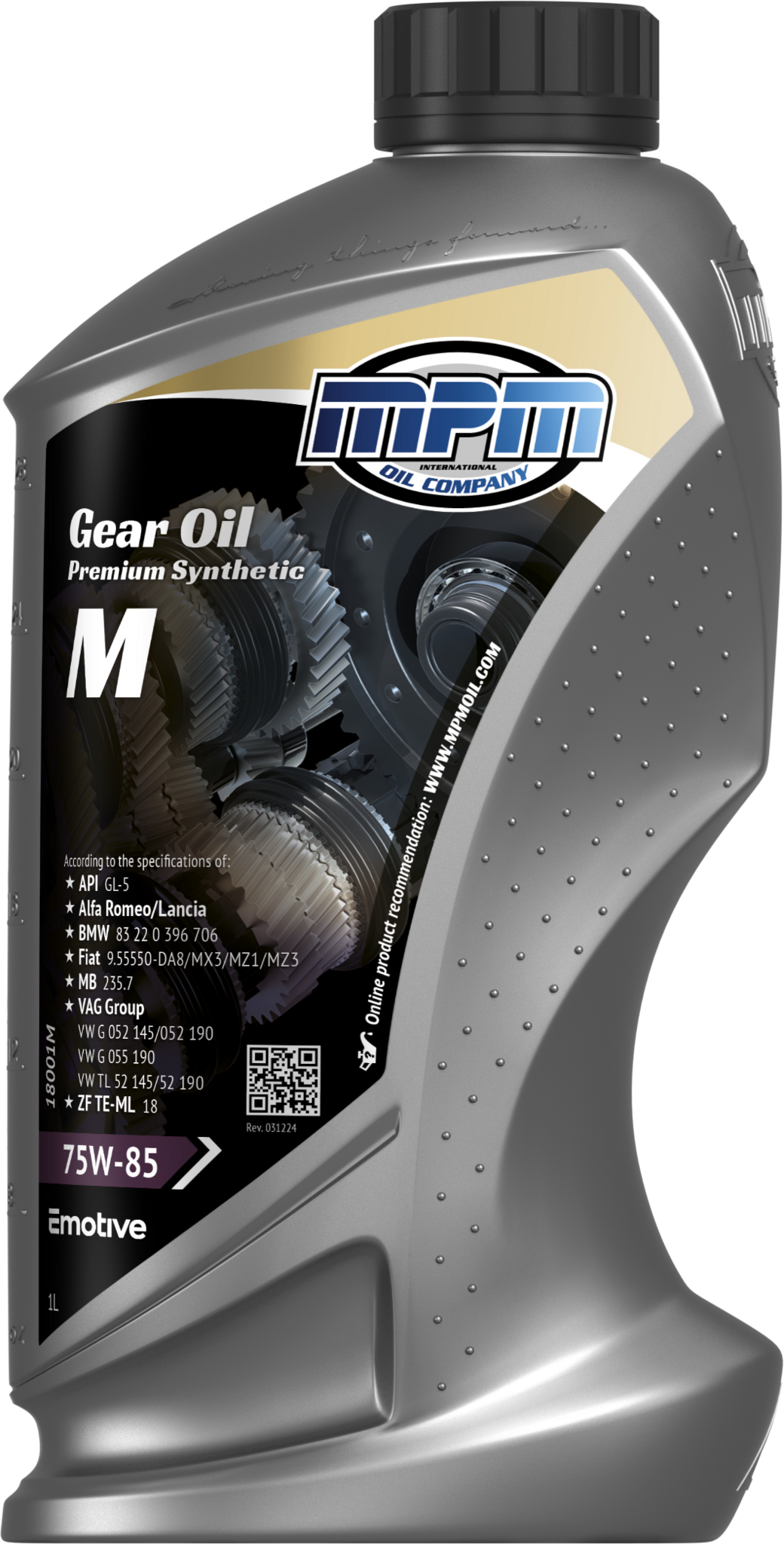 MPM Gearbox Oil 75W-85 GL-5 Prem.Synth.FE 1 ltr