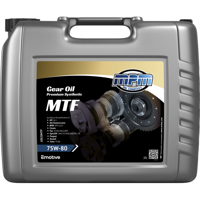 MPM Versnellingsbak Olie 75W80 GL5 Synthetisch MTF | 20 Liter | 18020MTF
