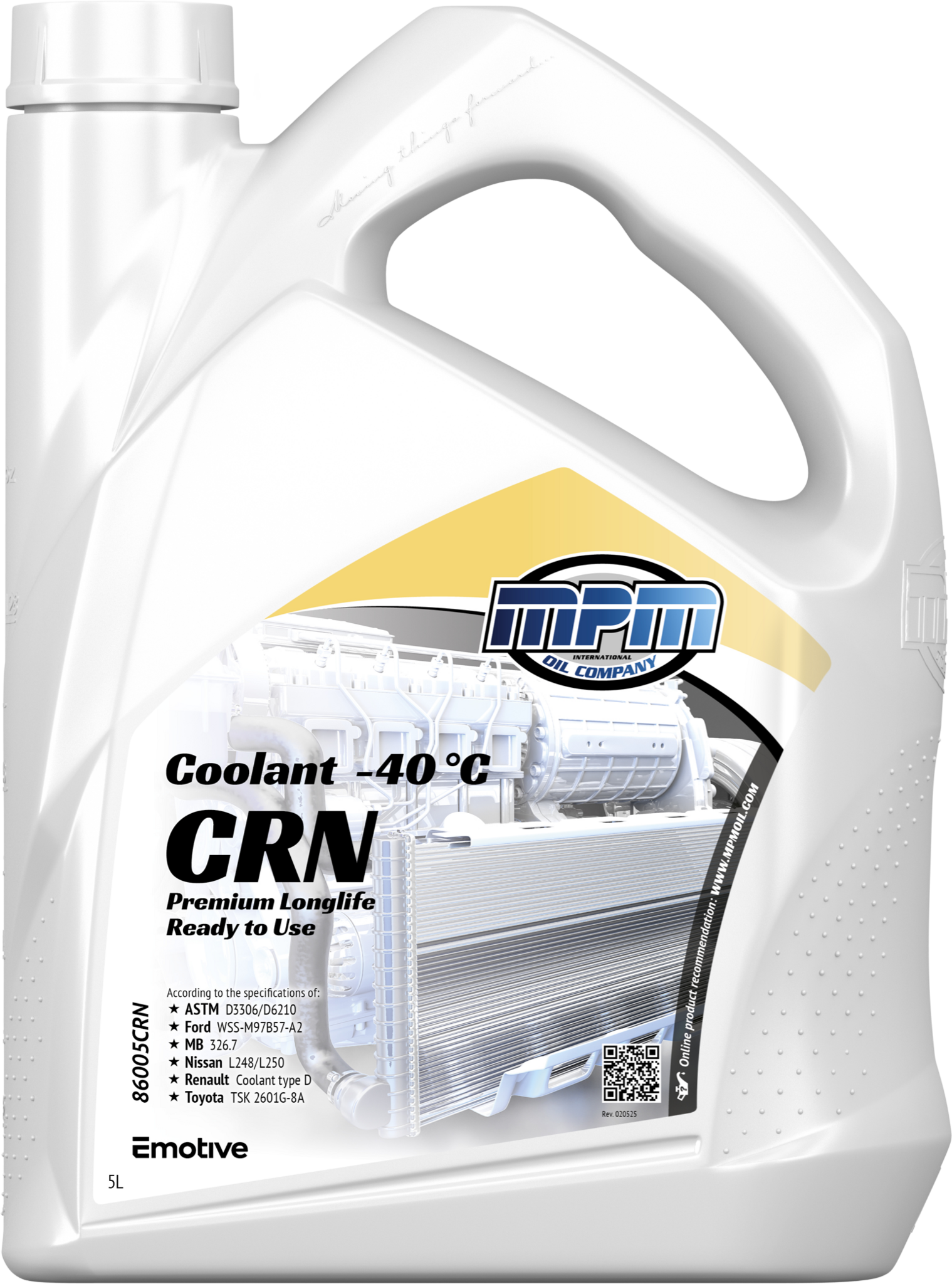 MPM KOELVLOEISTOF -40 RENAULT/NISSAN GEEL MPM 5 LITER