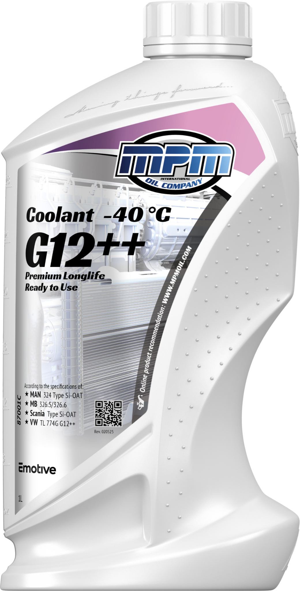 MPM Koelvloeistof -40C rood G12++ silicaat houdend I 1 liter I 87001C