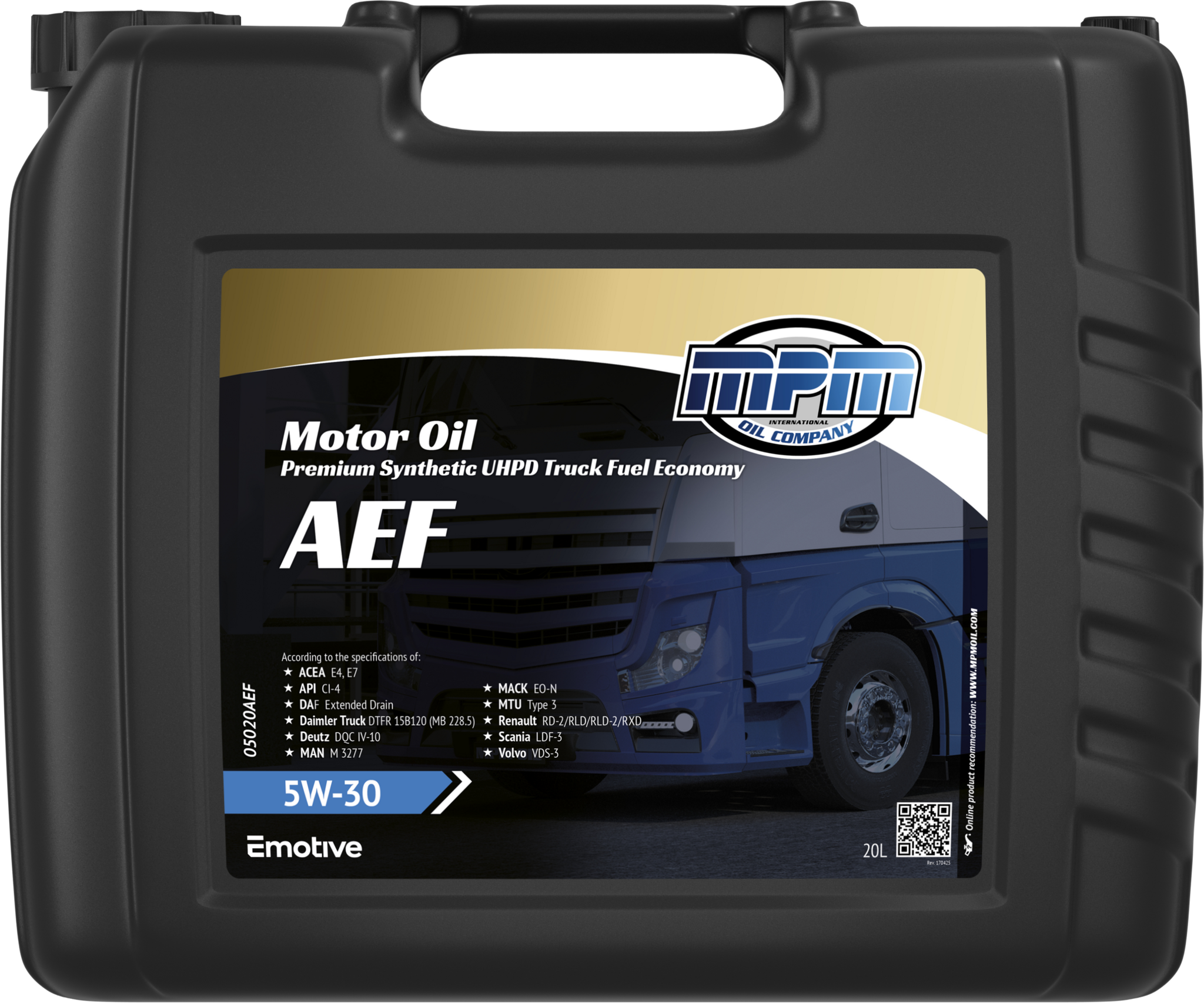 MPM Motorolie 5w30 uhpd Premium Synthetic Fuel Economy | 20 Liter | 05020AEF