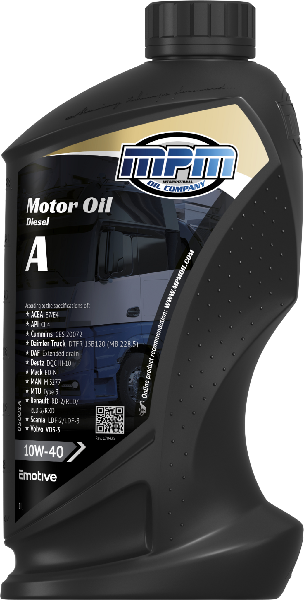 MPM Motorolie 10w40 Diesel Premium Synthetic | 1 Liter | 05001A