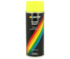 Motip Fluor verf geel | 400 ml spuitbus / spray | nummer 04022