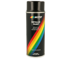 Motip Metallic verf zwart | 400 ml spuitbus / spray | nummer 04049
