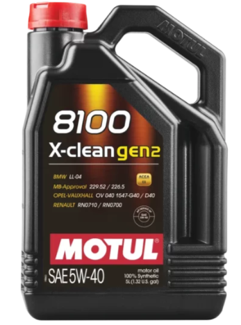 Motul 5W40 8100 X-Clean Gen 2 | 5 Liter | 109762