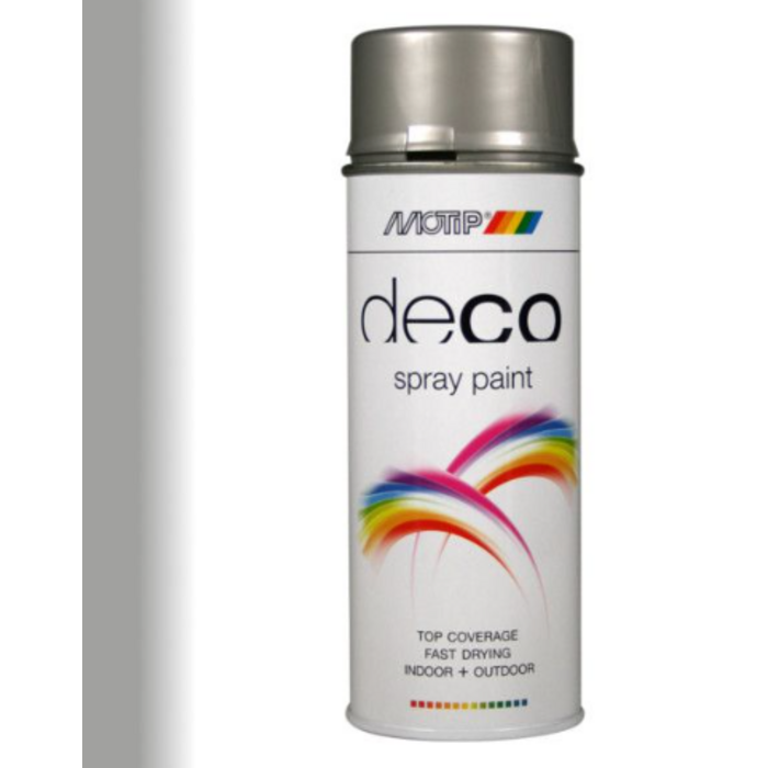 Motip Deco paint 400 ML | ral 9006 |  Wit Aluminium Metallic HG
