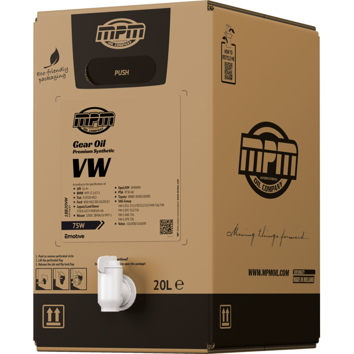 MPM Versnellingsbak Olie 75W GL4 Synthetisch | 20 Liter | Bag In Box | 18000VW