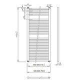 VeraLine Economy handdoekradiator 1172 hoog x 600 breed