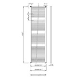 VeraLine Economy handdoekradiator 1750 hoog x 750 breed