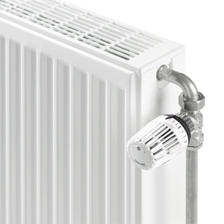 Heimeier 1/2" radiatorbocht 90 graden vernikkeld