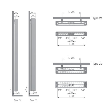 Thermrad Vertical Plateau 2000 hoog x 600 breed - type 21