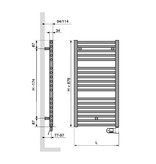 Vasco Bathline BB-EL elektrisch 878 hoog x 500 breed - wit