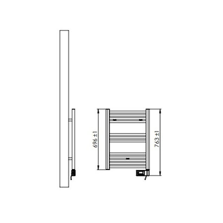 Thermrad Core-E elektrisch 696 hoog x 500 breed - wit