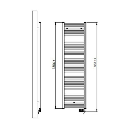 Thermrad Core-E elektrisch 1806 hoog x 500 breed - wit