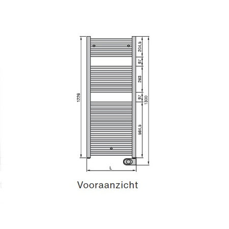 Zehnder Aura elektrisch 1226 hoog x 500 breed - wit