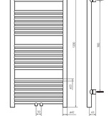 Thermrad Tone 1200 hoog x 550 breed - wit