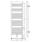 Thermrad Tone 1500 hoog x 550 breed - wit