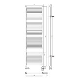 Thermrad Tone-E elektrisch 1800 hoog x 550 breed - wit