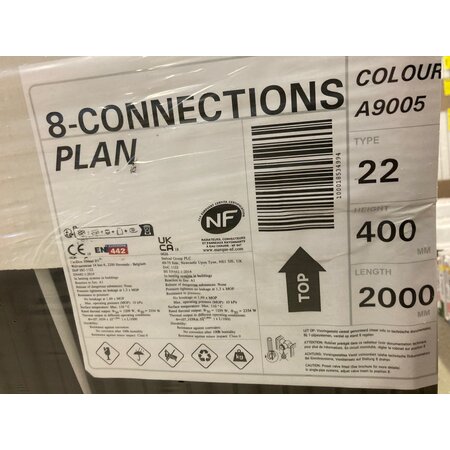 Henrad Everest Plan 8 400 hoog x 2000 breed type 22 - Zwart