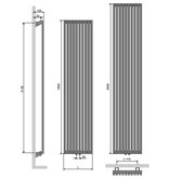 Vasco Vertiline CA radiator 1800 hoog x 390 breed - antraciet