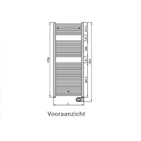 Zehnder Aura elektrisch 1226 hoog x 500 breed - zwart