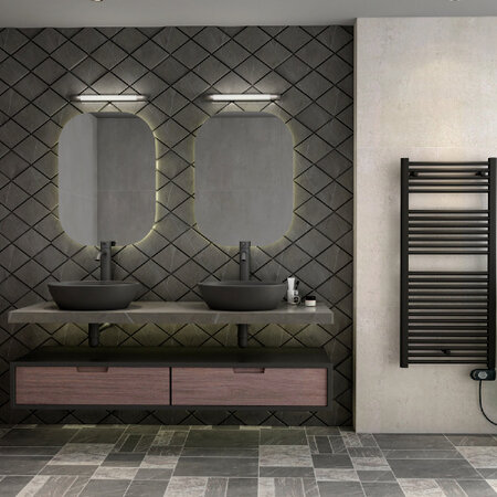 Zehnder Aura elektrisch 1226 hoog x 500 breed - zwart