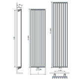 Vasco Vertiline VC radiator 2000 hoog x 445 breed - wit