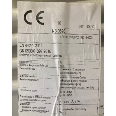 Vasco GK handdoekradiator 1897 hoog x 500 breed - wit