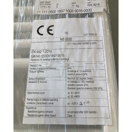 Vasco GK-MM handdoekradiator 1897 hoog x 500 breed - wit