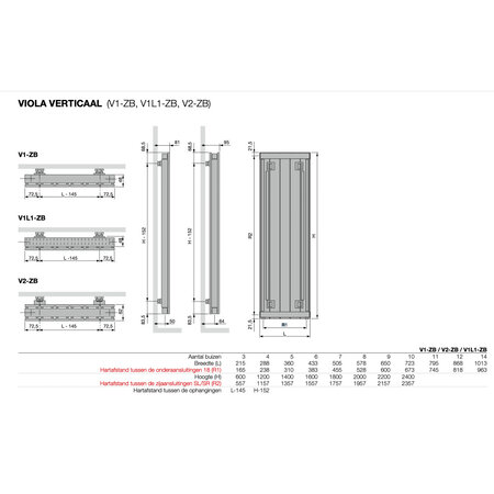Vasco Viola V1-ZB designradiator 2000 hoog x 360 breed