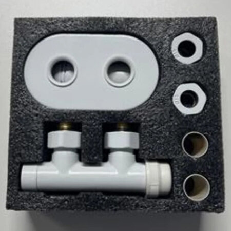 Thermrad H-blok haaks met thermostaatkop Wit