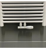 Thermrad H-blok haaks met thermostaatknop Wit