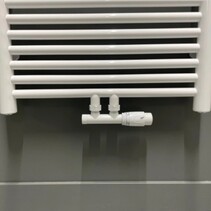 Thermrad H-blok haaks met thermostaatkop Wit