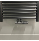 Thermrad H-blok haaks met thermostaatknop Matzwart