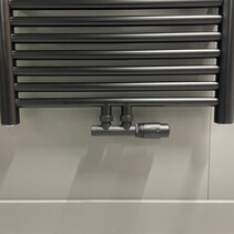 Thermrad H-blok haaks met thermostaatknop Matzwart