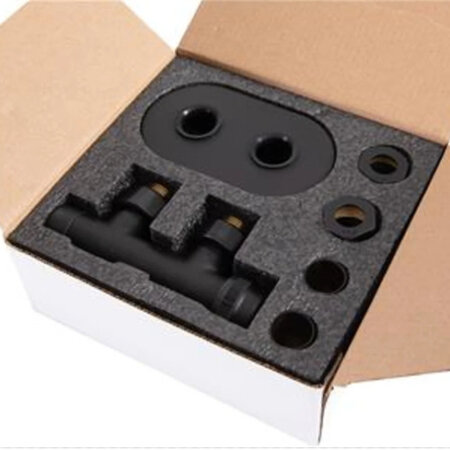 Thermrad H-blok haaks met thermostaatknop Matzwart