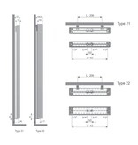 Superia Verti M Line radiator 2200 hoog x 400 breed - type 22
