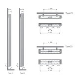 Superia Verti M Design radiator 1600 hoog x 600 breed - type 22