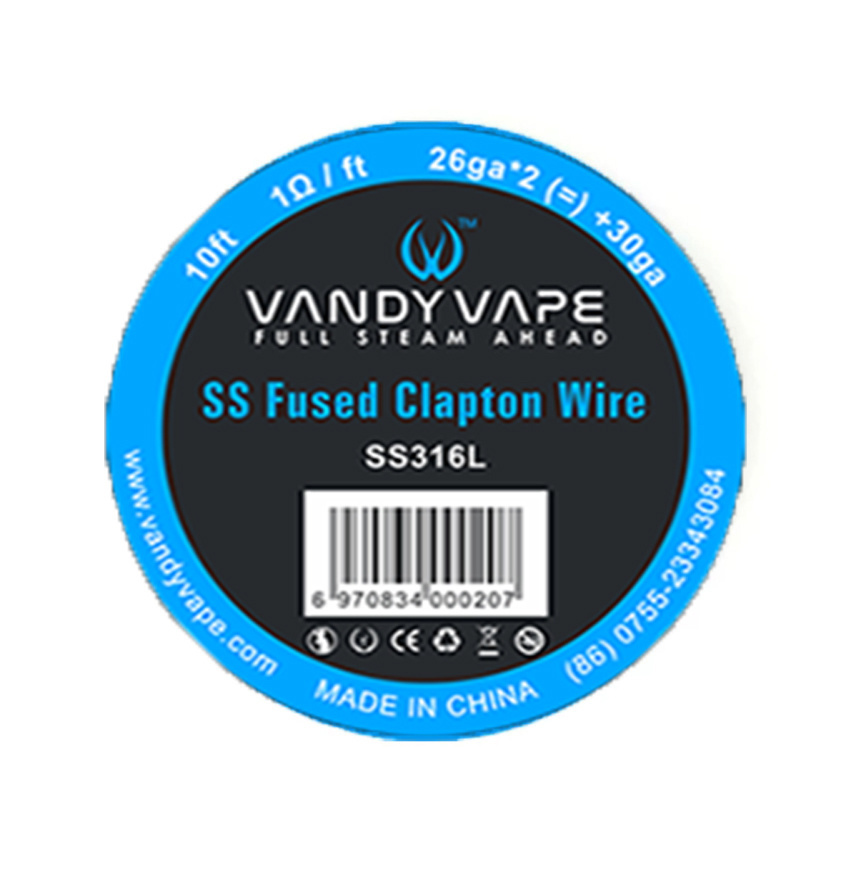 Vandy Vape - SS Fused Clapton Wire SS316L / 26ga * 2 (=) + 30ga 10ft