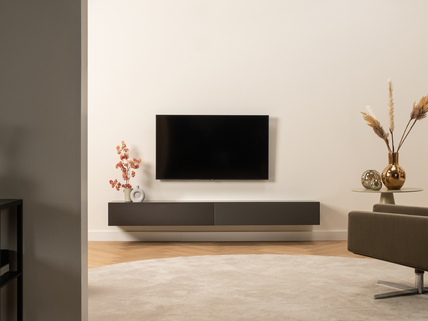 Tv meubel 2 kleppen en speakerdoek -Kleur naar - Serie Grootste collectie Tv meubels op maat | Tv-meubels.nl