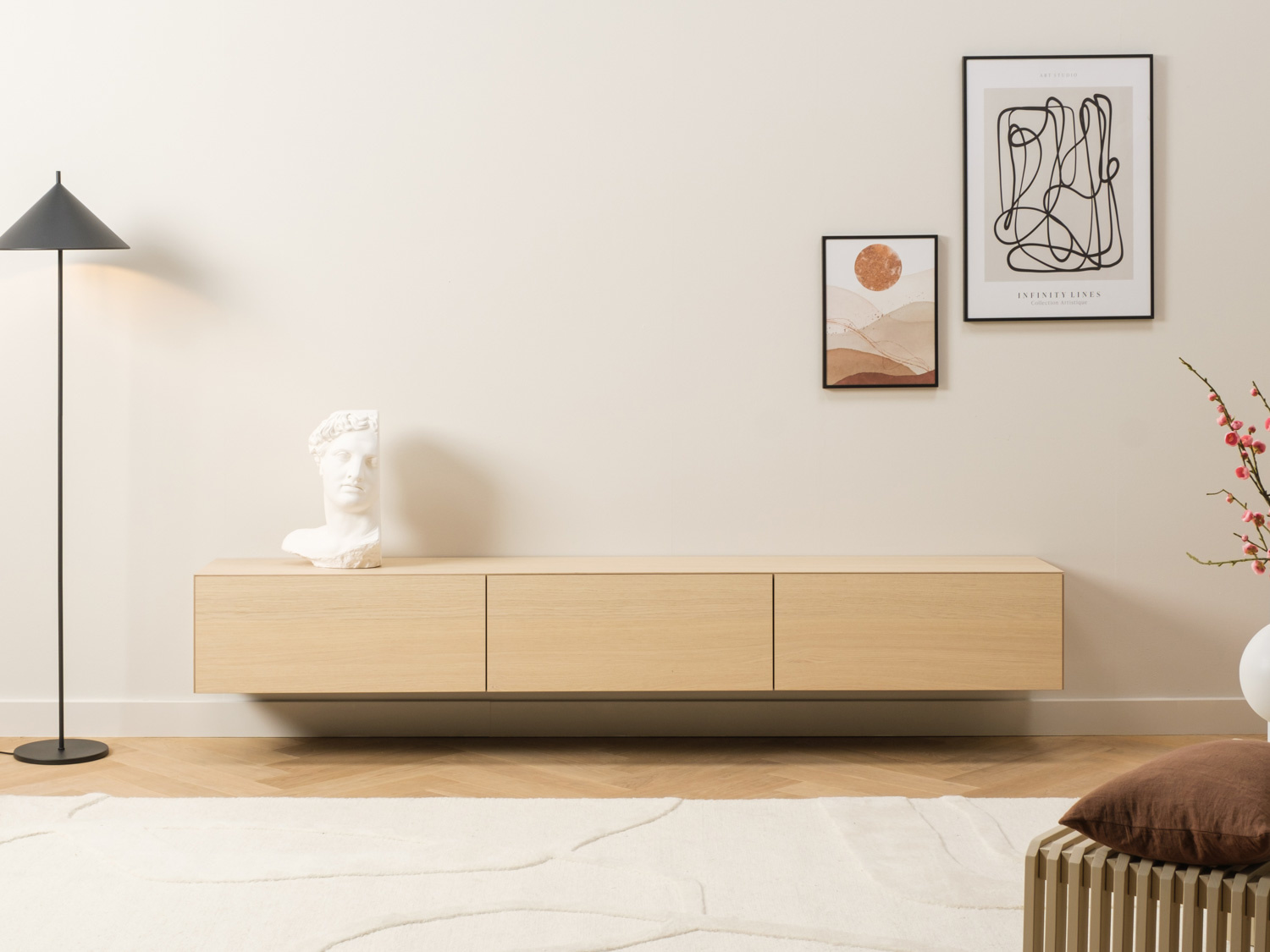 Isolator bad Speciaal Zwevend tv meubel met 3 kleppen licht eiken - Excellent Serie - Grootste  collectie Tv meubels op maat | Tv-meubels.nl